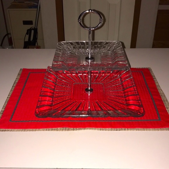 Crystal Glass Tiered Serving Tray - Picture 3 of 7